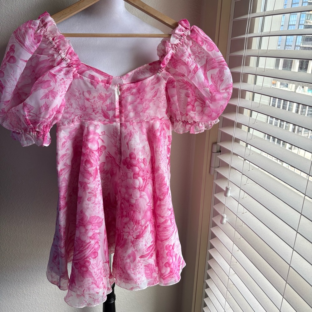 Selkie The Babydoll Toile Pink Floral Parliament Dress XS - Picture 4 of 8
